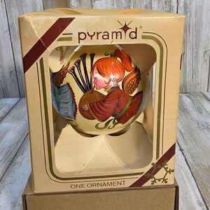 Vintage Pyramid Rauch Satin Sheen Christmas Ornament Joy to the World Angels